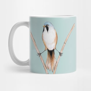 Bearded reedling pencil drawing Mug